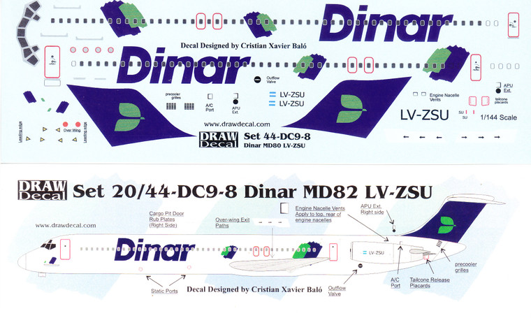 1/144 Scale Decal Dinar MD-82