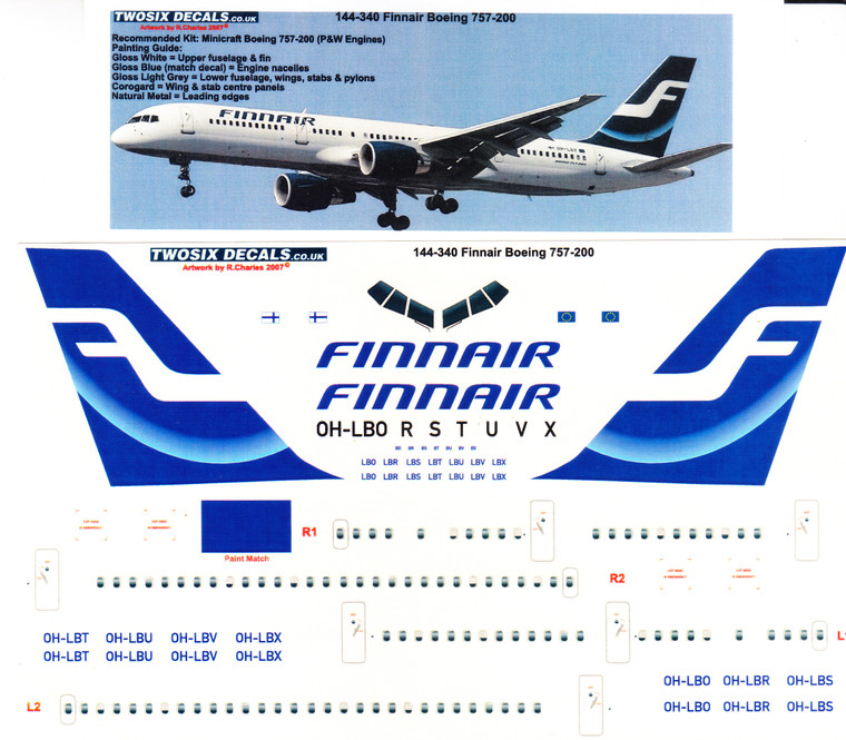1/144 Scale Decal Finnair 757-200