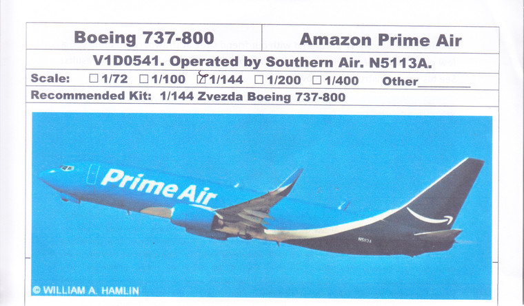 1/144 Scale Decal Prime Air 737-800