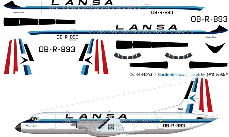 1/144 Scale Decal LANSA YS-11