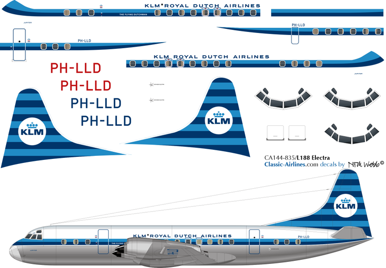 1/144 Scale Decal KLM Electra 2nd