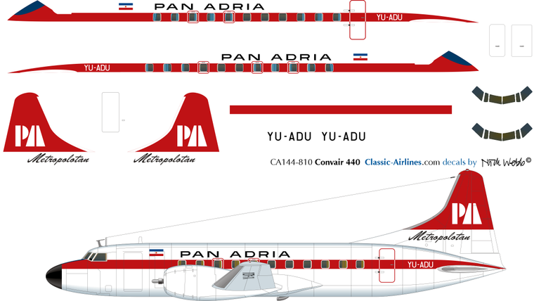 1/144 Scale Decal Pan Adria CV-440