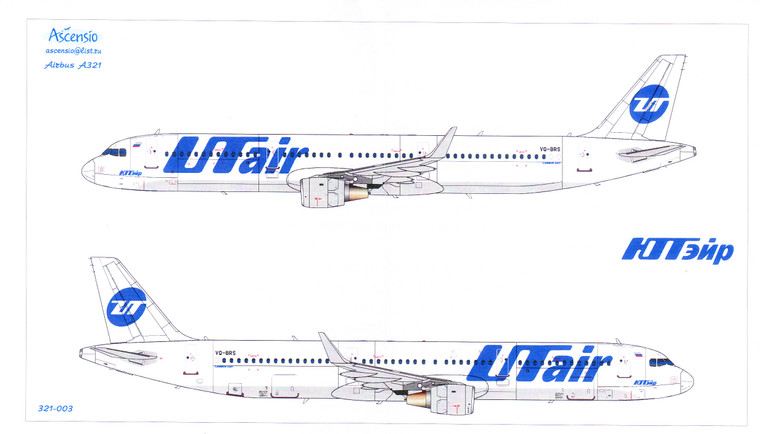 1/144 Scale Decal UTair A-321