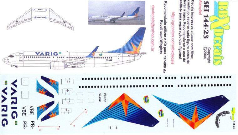 1/144 Scale Decal Varig 767-300
