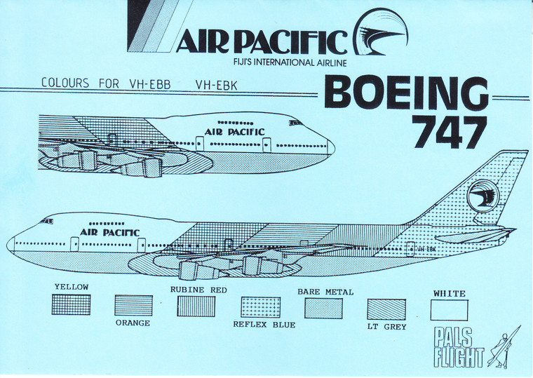 1/200 Scale Decal Air Pacific 747