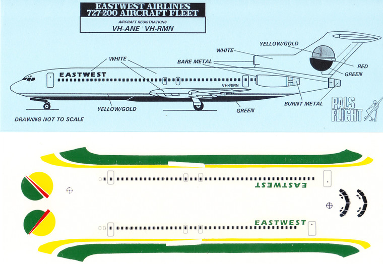1/200 Scale Decal EastWest 727-200