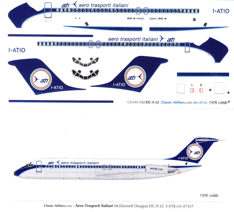1/144 Scale Decal ATi DC9-30 Delivery