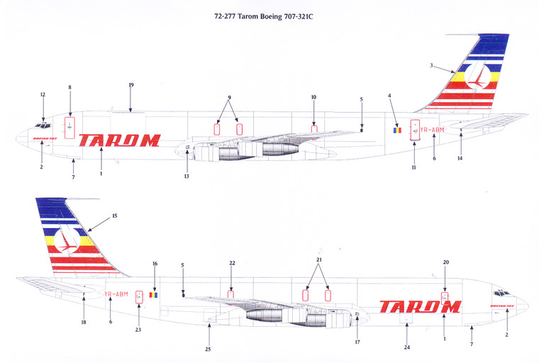1/72 Scale Decal Tarom 707-320C