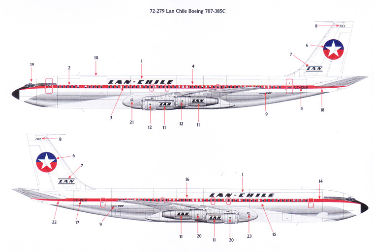 1/72 Scale Decal LanChile 707-320C