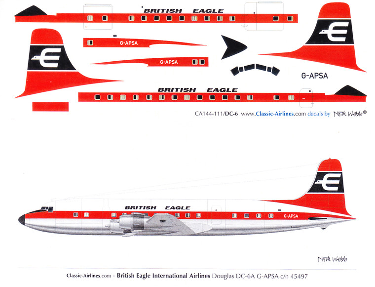 1/144 Scale Decal British Eagle DC-6