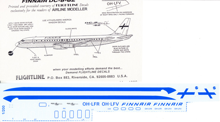 1/200 Scale Decal Finnair DC8-62