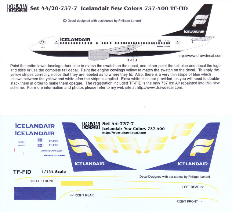 1/144 Scale Decal Icelandair 737-400