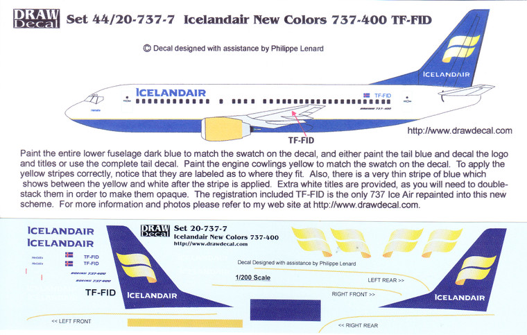 1/200 Scale Decal Icelandair 737-400
