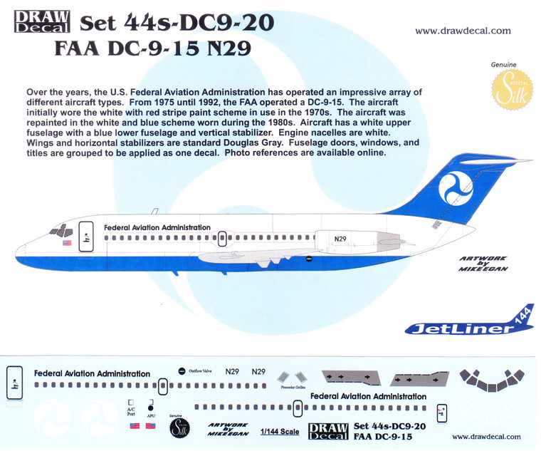 1/144 Scale Decal FAA DC-9