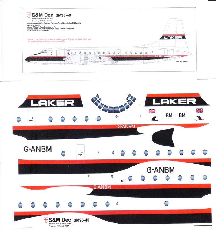1/96 Scale Decal Laker Bristol Britannia