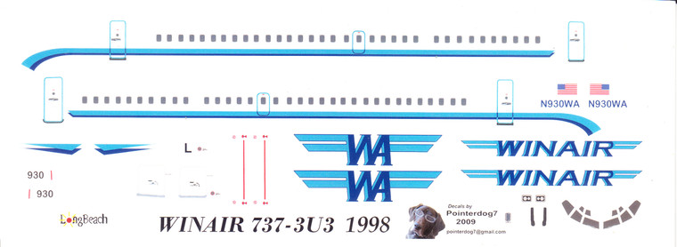 1/144 Scale Decal Winair 737-300 1998