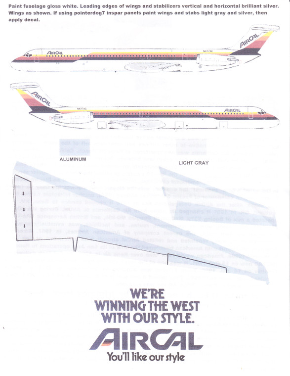 1/144 Scale Decal AirCal MD-82 1983
