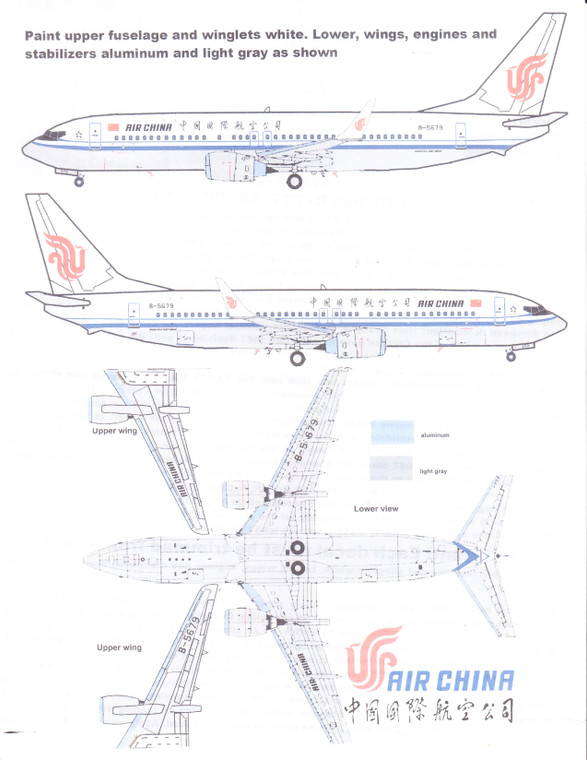 1/144 Scale Decal Air China 737-800 2013