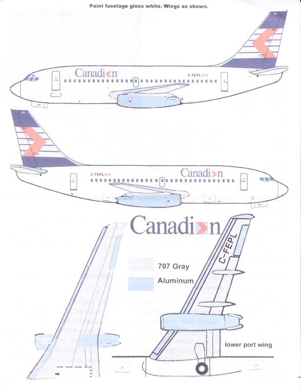 1/144 Scale Decal Canadian 737-200 1989