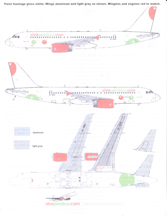 1/144 Scale Decal VivaAerobus A-320 2014