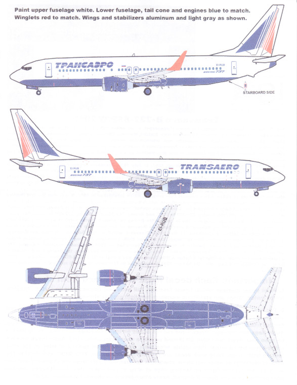 1/144 Scale Decal Transaero 737-800 2013