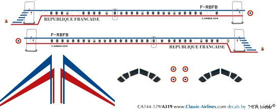 1/144 Scale Decal French Air Force A-319