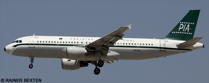 1/144 Scale Decal PIA Pakistan International A-320 RETRO