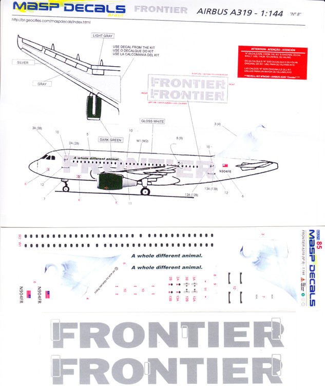1/144 Scale Decal Frontier A-319 Grace the Trumpeter Swan