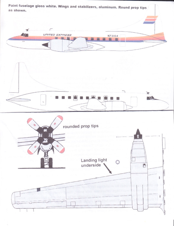 1/144 Scale Decal United Express CV-580 Aspen Airways 1988