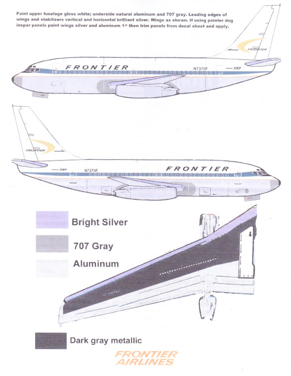 1/144 Scale Decal Frontier 737-200 1974