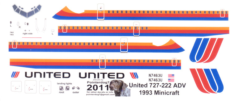 1/144 Scale Decal United 727-200 1993