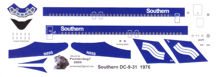 1/144 Scale Decal  Southern DC9-30 1976