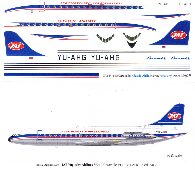 1/144 Scale Decal JAT Caravelle