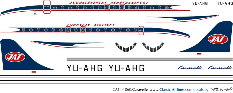 1/144 Scale Decal JAT Caravelle