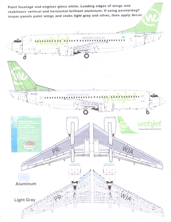 1/144 Scale Decal Webjet 737-300 2009