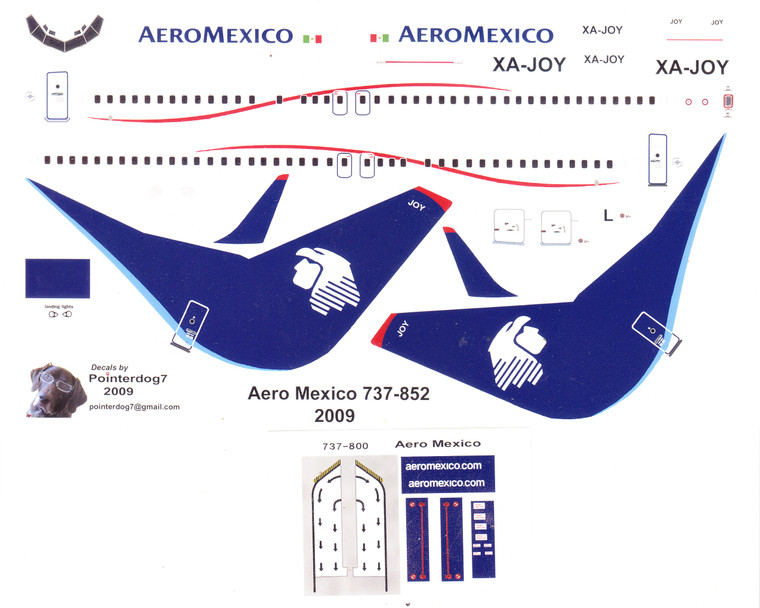 1/144 Scale Decal AeroMexico 737-800 2009