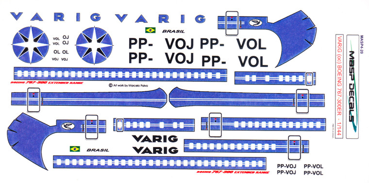 1/144 Scale Decal Varig 767-300ER