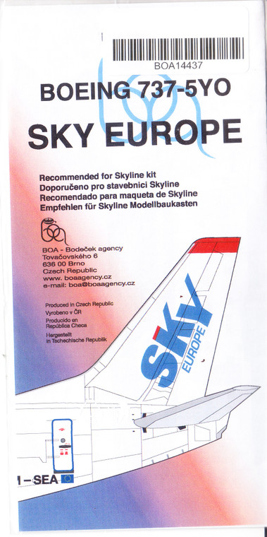 1/144 Scale Decal SKY Europe 737-500