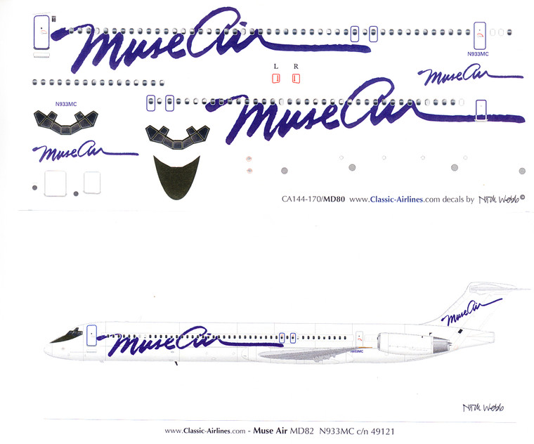 1/144 Scale Decal Muse Air MD-80