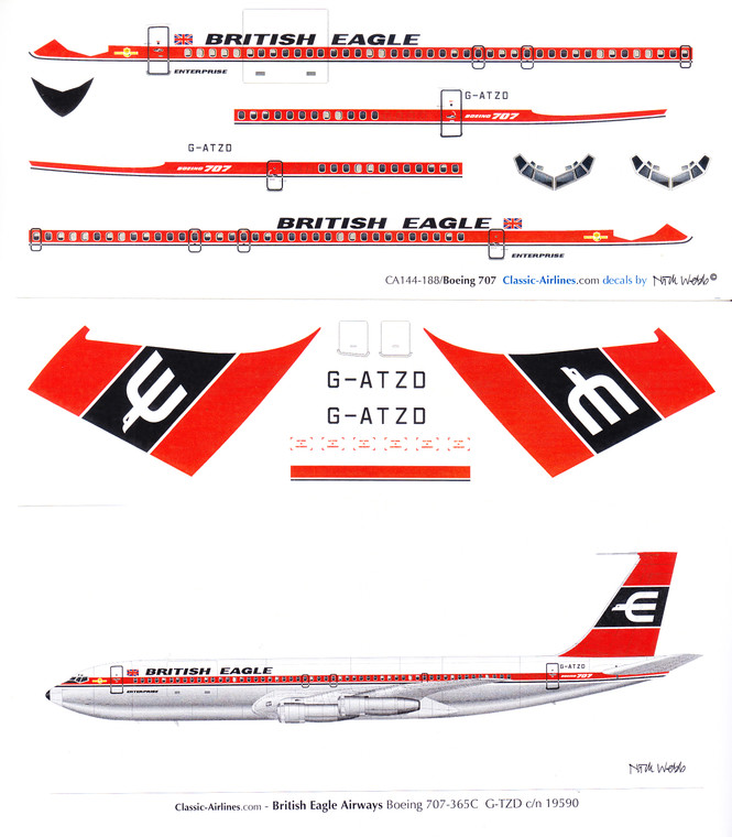 1/144 Scale Decal British Eagle 707