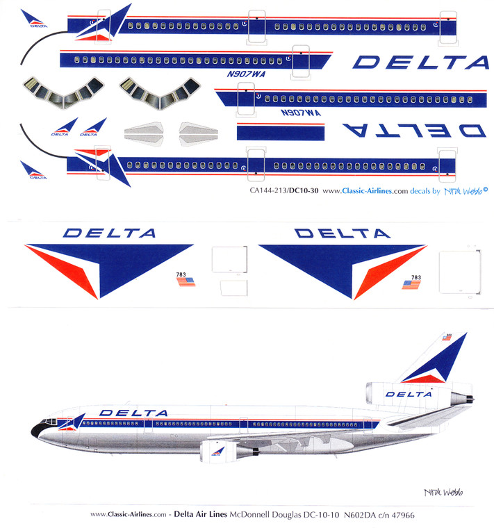 1/144 Scale Decal Delta DC-10