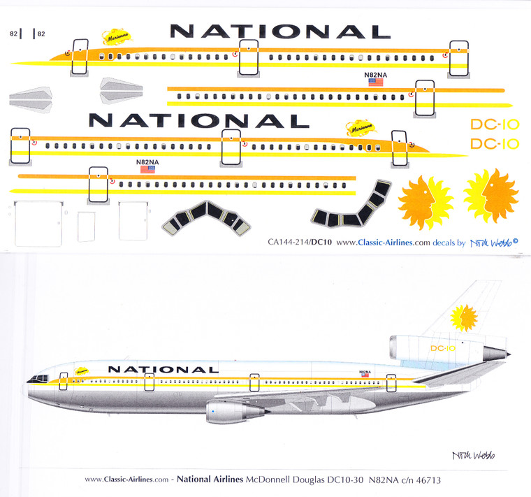 1/144 Scale Decal National DC-10