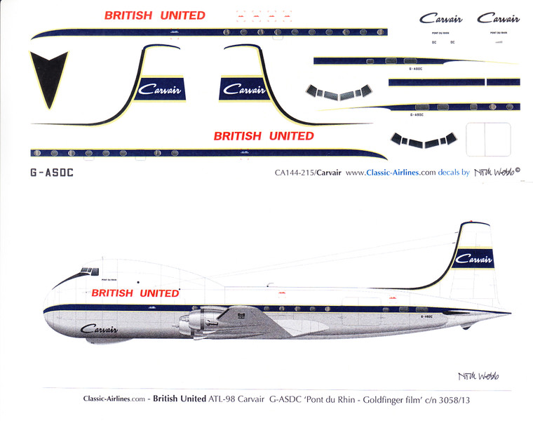 1/144 Scale Decal British United Carvair