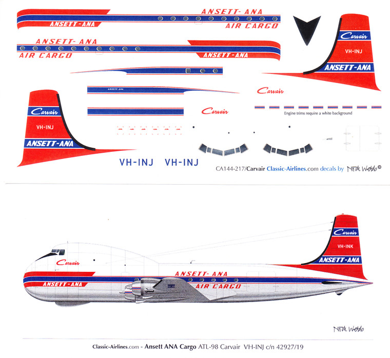 1/144 Scale Decal Ansett-ANA Carvair