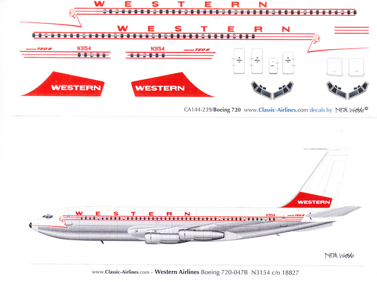 1/144 Scale Decal Western B-720