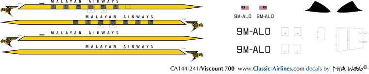 1/144 Scale Decal Malayan Airways DC-3