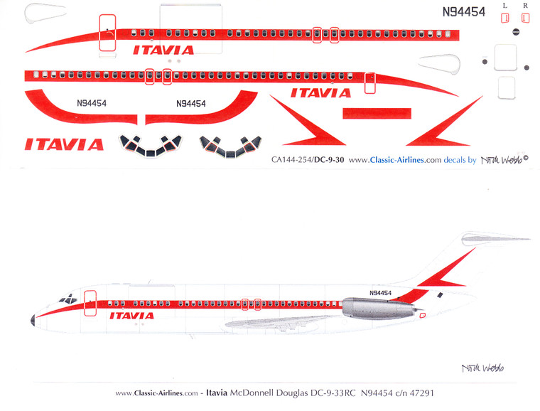 1/144 Scale Decal Itavia DC9-30