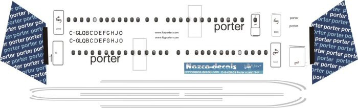 1/144 Scale Decal Porter Airlines Dash 8-400