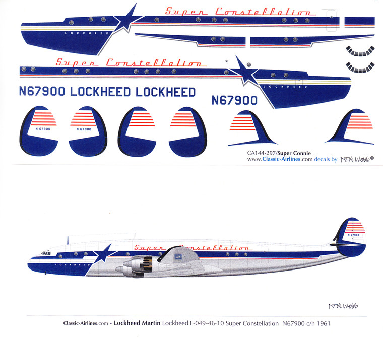 1/144 Scale Decal Lockheed Constellation Prototype