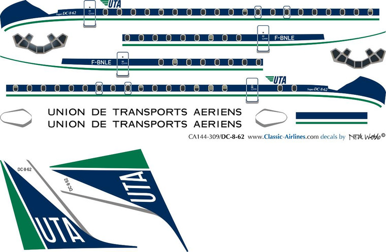 1/144 Scale Decal UTA DC-8